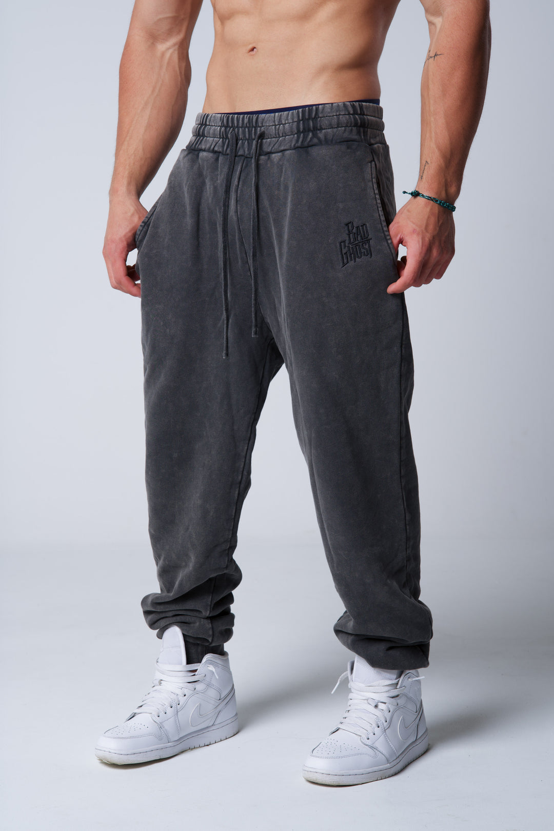 Bad Ghost Eternal Rise oversized pants ash acid grey front view